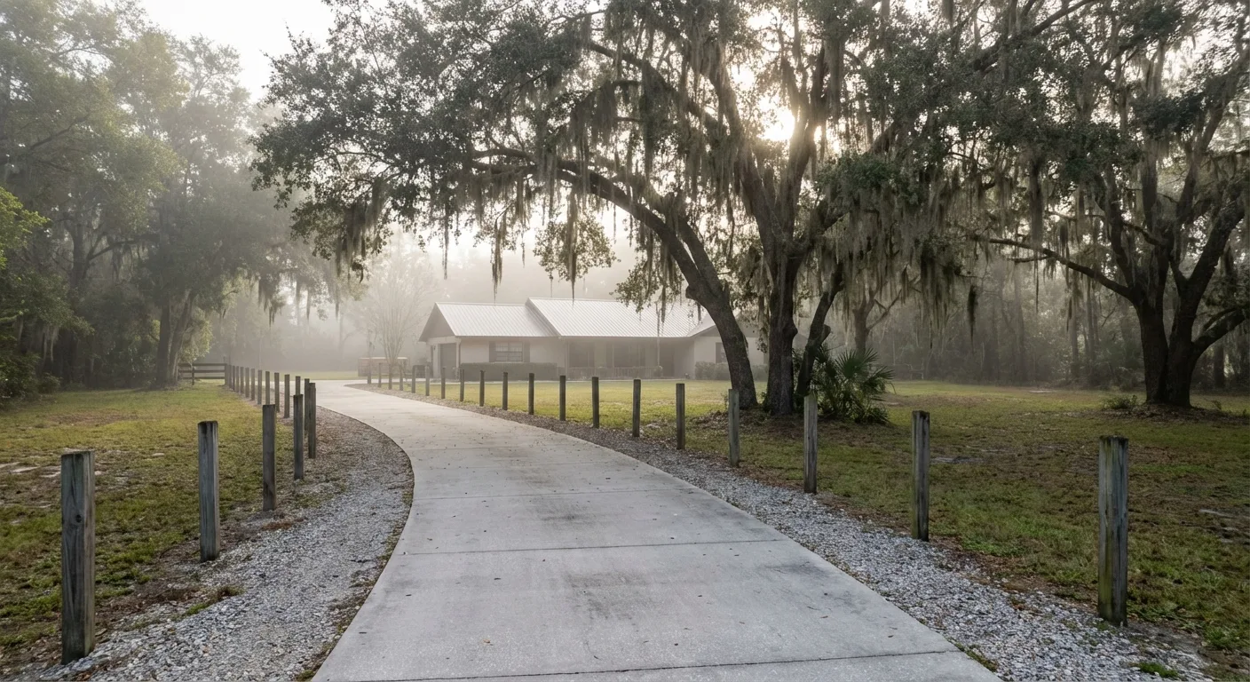 concrete driveway rural Weeki Wachee FL