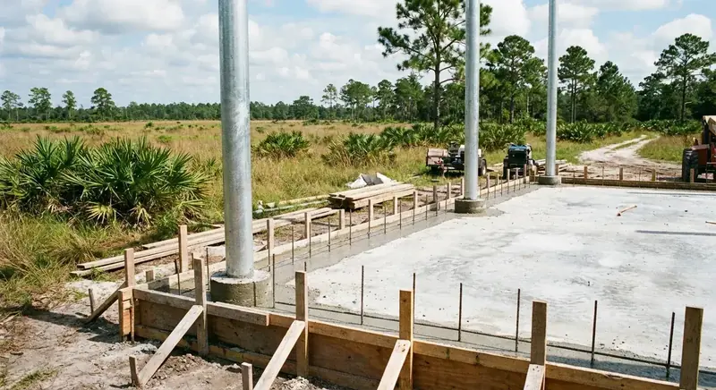 pole barn concrete foundation Hernando County FL